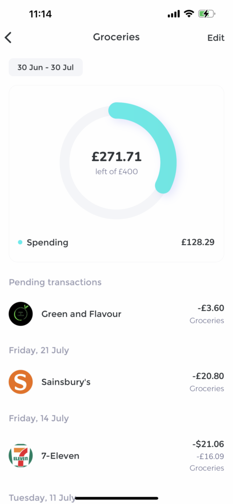 The Emma app budgeting functionality is a great way to control impulse spending.
