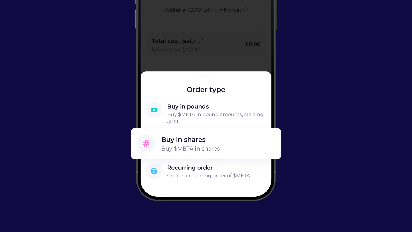 Emma App Finance - Buy In Share option in the app